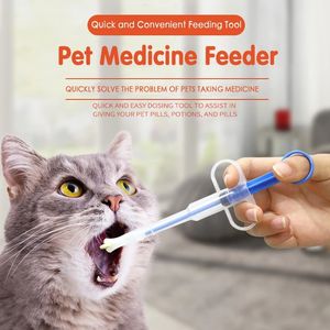 1pcs Pet Dog Cat Puppy Rabbit Pills Dispenser Feeding Kit Given Medicine Control Rod Home Universal Pettube Feeder