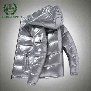 Solid Color Down Jacket Men Winter Warm Waterproof White Duck Down Coats Male Casual Hooded Zipper Slim Jackets Mens Clothing G1115