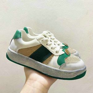 Projektant Dzieci Sneakers Wysokiej Jakości Baby Toddler Klasyczne Dzieci Boy Gril Sport Traved Leather Buty Płaskie G-AAA01