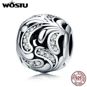 Wostu New Arrival 925 Sterling Silver Blooming Kwiat Koraliki Fit Original Charm Bransoletka DIY Biżuteria Dokonywanie Kobiet Prezent CQC742 Q0531