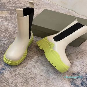 qwe23 rubber Short boots jelly color Half shoes bottom 6 cm high help thick Wholesale Round Toes Plain Luxury goods size 35 to 39