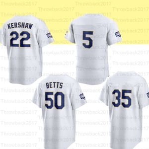 2021 Golden Champion baseball Jerseys 50 Mookie Betts 5 Corey 35 Cody 22 Kershaw White Gold