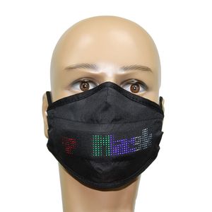 Bluetooth App Control Unisex LED-brädor Rave Mask Bildtext Animation Redigerbara Ljusmasker USB Uppladdningsbar för fester X'mas Halloween