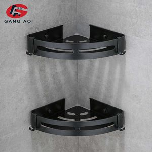 Aluminium Badezimmer Regal Dusche Shampoo Seife Kosmetik Regale Schwarz Silber Farbe Badezimmer Zubehör Rack Halter 210724