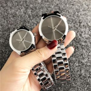 ファッショントップブランドユニセックス女性レディー男性恋人鋼メタルバンドクォーツ腕時計C6239-2