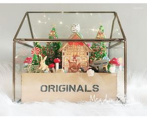 Wholesale house town for sale - Group buy Christmas Decorations Glass Cover DIY Town Snow House Light Glow In The Dark Santa Elk Decoration Noel Village Birthday Gift For Wife1