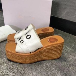 Women high heels sandals cross belt slippers wedges shoes slides Rubber Slide Slipper platform chunky heel Retro Sexy Sandal Candy Colors Mules with box H0089