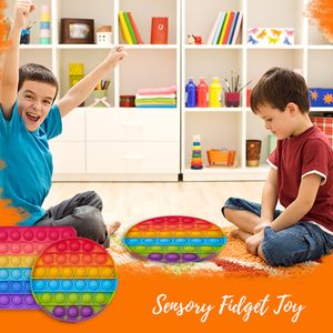 Rolig regnbåge dekompression leksak tvättbar fidget sensory leksaker för småbarn barn finger kisel push pop stress relief vuxna barn gåvor