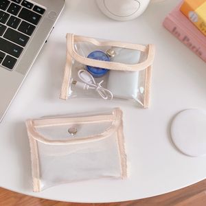 Mode Pvc Geldbörse Frauen Transparent Kawaii Karte Brieftasche Schlüssel Halter Lagerung Tasche Mädchen 2021 Neue Klar Kleine Tasche Hand geldbörsen