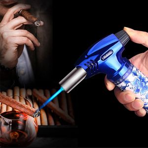 Luxury Torch Cigar Lighter Porcelain Gas Lighter for Camping Outdoor Barbecue Metal Soldering Baking CL-500 Windproof Butane Refillable Scorch lighters jet flame