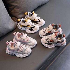 Mode Barn Skor Boys Sneaker Smesh Sport Casual Skor Fall 2021 Ny Baby Barn Tjejer Toddler Andas Mjukt Solade Skor G1025
