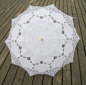 Solid Color Party Lace Parasol Parasols Parasole Słońce Bawełniane Parasole Białe Kolory Dostępne SN3008