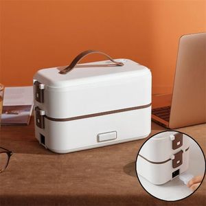 Double-layer Lunch Box Food Container Portable Electric Heating Insulation Dinnerware Food Storage Container Bento Lunch Box 210925