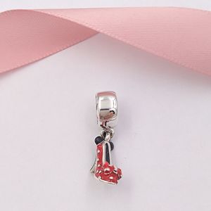 925 Sterling Silver Beads Miny Mouse Shoe Charms Fits European Pandora Style Jewelry Bracelets & Necklace Pand-C9633 AnnaJewel