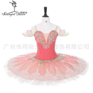 Erwachsene Peach Fairy professionelle Ballettkostüme für Frauen Ballerina Mädchen Leistung Pfannkuchen Tutu Kleid BT9026