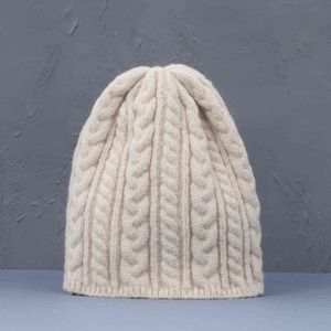 2021 NEW Knitted Hats for Women Black Beanie Hat Winter Men's Hats Women Beanies For Ladies Skullcap Solid Cap Knitted Thick hat Y21111