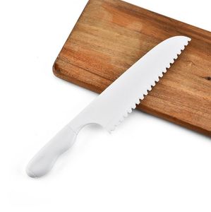 200PCS Köksknivar för barn Saftey Kniv Sallad Salad Serrated Plast Cutter Slicer Cake Bread Cook Barn DIY 28.5 * 5cm