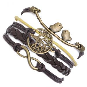 Anncie Bronze Infinity Tree of Life Armband Charm Justerbar MultiLayer Women Bracelets Mode Smycken Gift Will och Sandy