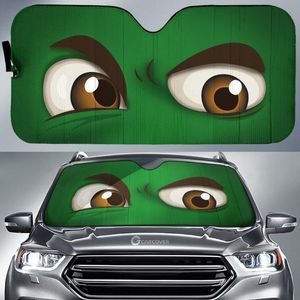 Bil solskydd Rolig 3d Gröna ögon Skriv ut Inredningsskydd Universal Vindruta Solskugga för vikbar värmeflektör
