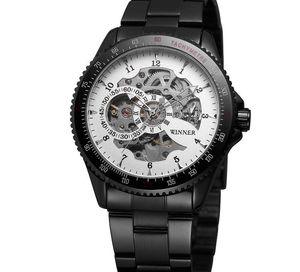 Top-Verkauf WINNER Mode Mann Uhren Herren Automatikuhr Mechanische Uhr für Mann Metallband WN55