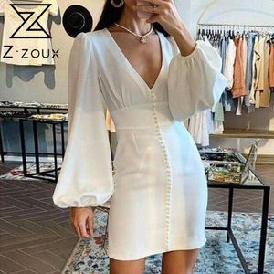 女性のドレスVネックランタンスリーブセクシーなドレスプラスサイズの長い白い夏服210524