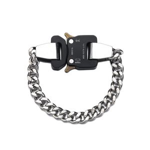Rostfritt stål Hip Hop Mens Curb Cuban Chain Bracelets Bangle Dargon Square Lock Clasp Smycken