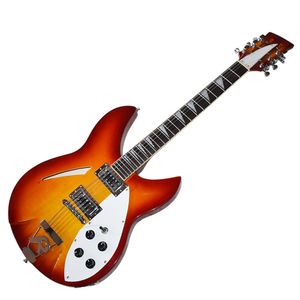 Factory Outlet-12 Saiten Semi-Hollow E-Gitarre mit Palisander-Griffbrett, Flammenahornfurnier