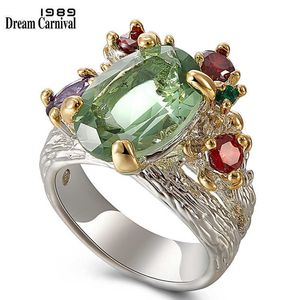 DreamCarnival 1989 infinito cores pedras mulheres anéis dois tons cor revestida lindo brilhante zirconia cúbica jóias wa11636