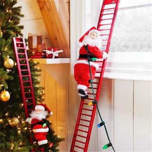 سانتا كلوز الكهربائية تسلق سلم زخرفة زخرفة عيد الميلاد شجرة المنزل شنقا ديكور الأطفال سنة هدية 211019