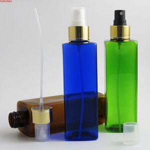 30 x Refillable Empty Square Sprayer Atomiser 8oz Clear Blue Amber Green Bottle 240ml Plastic Perfume Liquid Mist Spray Bottlehigh qualtity
