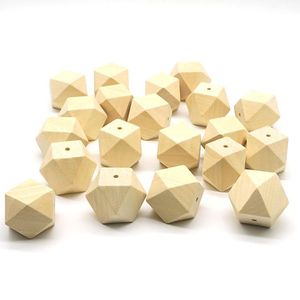 2021 Holz-Abstandsperlen, natürlicher, unvollendeter geometrischer Schmuck, DIY-Holz-Halskettenherstellung, 100 Stück/Lot, 10–20 mm