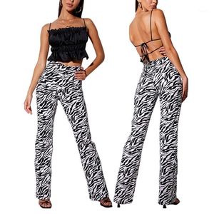 Damenhosen Capris Frauen Gerades Bein Modetrend Tier Plaid Kirsche Gedruckt Hohe Taille Lose Damen Mädchen Streetwear Vintage