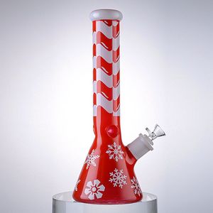 13-Zoll-Wasserpfeifen im Weihnachtsstil, große Weihnachtsbongs, gerades Rohr, Öl-Dab-Rigs, Ice Pinch, 7 mm dicke Glasbecher-Bong, 18,8 mm Innengewinde mit diffusem Downstem