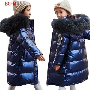 -30 Russian Winter Coats for Girls Thick Clothes Snowsuit Jacket Waterproof Outdoor Hooded Coat Teen Boys Kid Parka Jackets 211027