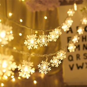 Strängar Fling Julljus Led Snow Flakes 6m / 10m / 20m / 30m Xmas Tree Party Decoration String År's Garland