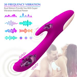 Masaż masażu zabawek seksu 24 cm Podwójny silnik Samica wibratorka Pochwa stymulator łechtaczki 30-częstotliwość wibracje masturbator duży dildo orgazm zabawki seksualne y2e0