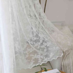White Embroidered Curtain Bedroom Window Treatments Lace Sheer Voile For Living Room Blinds Custom Made Drapes