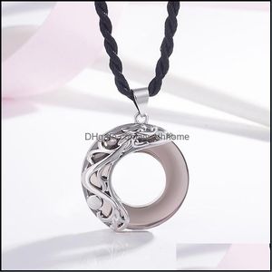 Hänge halsband hängsmycken smycken koreansk version av det naturliga obsidian halsbandet manlig retro hipster student enkel mode droppleverans