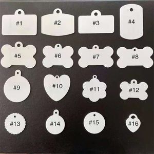 Sublimation Dog Tag Thermal Transfer Dogs ID Card Alumilum Metal Double Sided Puppy's Necklace Pet Toys Christmas Pets Toy A02