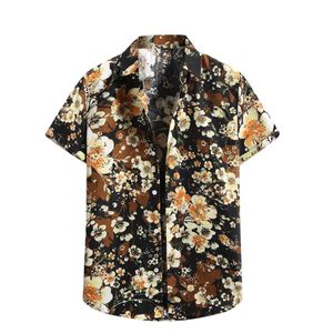 Erkek Artı Boyutu Gömlekleri Hawaii toptan satış-Erkek T Shirt Marka Rahat Plaj Gömlek Erkek Etnik Kısa Kollu Baskı Hawaii Bluz Erkek Gömlek Gevşek Artı Boyutu Erkek Tops