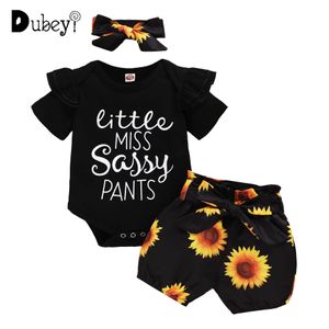 Bebê Sunflower Outfit crianças meninas roupas roupas moda sets 3 peça para menina conjunto 210529