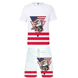 Men's Tracksuits Man 3d Print Independence Day O-neck T Shirt and Beach Shorts Set Kids Summer Personality Wild Men/women Sets 6xl