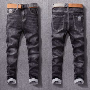 Jeans da uomo vintage moda europea pantaloni di jeans casual stile coreano slim retrò nero grigio elastico di alta qualità 71IA