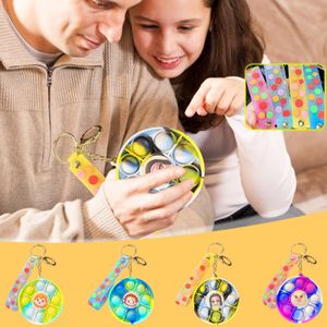 Newest Tie Dye Simple Dimple Fidget Toy Lovers Bag Pendant Key Chain Push Decompression Toys