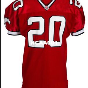 Rare 001 Red Calgary Stampeders #20 Doug Flutie real Full embroidery College Jersey Size S-4XL or custom any name or number jersey