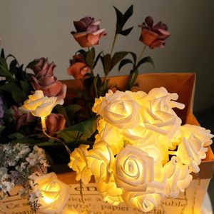 Saiten 10/20 LEDs Rose Blume Led Lichterketten Weihnachten Urlaub USB Fairy Light Dekoration Valentinstag Hochzeit