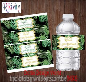 20 пользовательских джунглей лес сафари тропические водяные бутылки вина пивные этикетки конфеты бар обертки наклейки на день рождения детское душевное украшение 211015