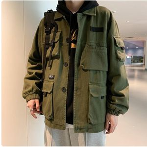 Männer Jacken 2021 Männer Frühling Safari Stil Hip Hop Mode Baumwolle Jacke Kleidung Männlich Unisex Mantel Übergroßen