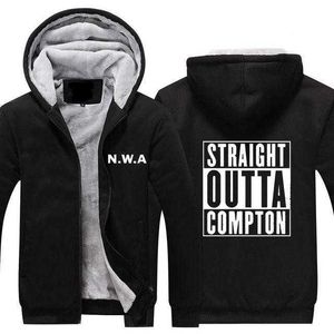 Straight Outta Compton NWA Thicken Hoodie Hip Hop TUPAC LEGEND DESIGN Warm Fleece Zipper Coat Hoodie Q0831