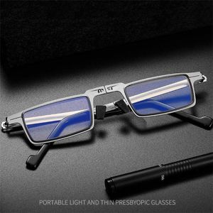 Wholesale thin eyeglasses for sale - Group buy Sunglasses Portable Screwless Ultra thin Folding Anti blue Light Hyperopia Eyeglasses Unisex Steampunk Farsighted Glasses To
